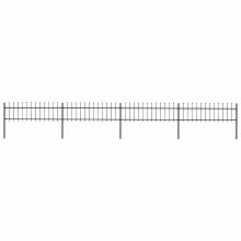 Berkfield Garden Fence with Spear Top Steel 714.5x60 cm Black