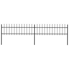 Berkfield Garden Fence with Spear Top Steel 359x60 cm Black