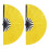 Glitzernder, faltbarer Handventilator, KungFu-Ventilator-Gelb 1