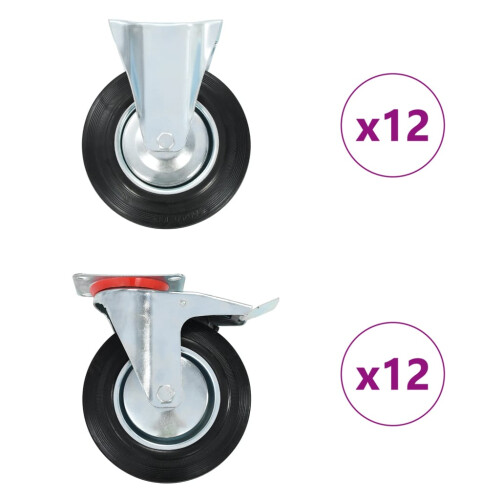 Berkfield 24 pcs Casters 200 mm