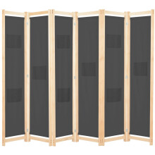Berkfield 6-Panel Room Divider Grey 240x170x4 cm Fabric