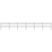 Berkfield Garden Fence with Spear Top Steel 1070x100 cm Black
