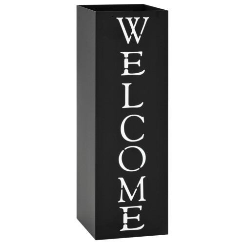 Berkfield Umbrella Stand Welcome Steel Black