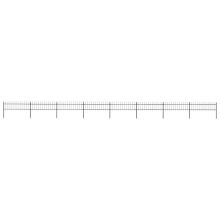 Berkfield Garden Fence with Spear Top Steel 1426x60 cm Black
