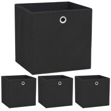 Berkfield Storage Boxes 4 pcs Non-woven Fabric 32x32x32 cm Black
