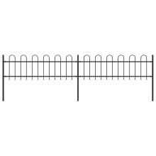 Berkfield Garden Fence with Hoop Top Steel 359x60 cm Black