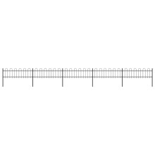 Berkfield Garden Fence with Hoop Top Steel 892.5x60 cm Black
