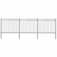 Berkfield Garden Fence with Spear Top Steel 537x150 cm Black