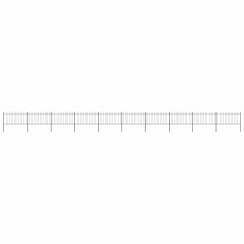 Berkfield Garden Fence with Spear Top Steel 1781.5x100 cm Black