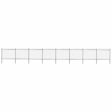 Berkfield Garden Fence with Spear Top Steel 1426x150 cm Black