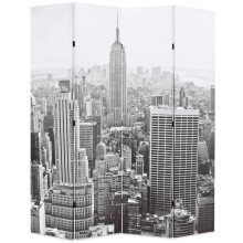 Berkfield Folding Room Divider 160x170 cm New York by Day Black and White