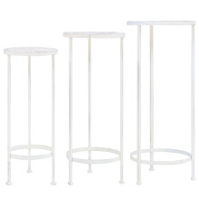 Berkfield Plant Stand Set 3 Pieces Vintage Style Metal Antique White