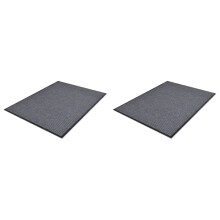 Berkfield PVC Door Mats 2 pcs Grey 90x60 cm
