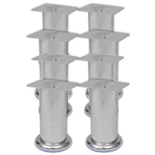 Berkfield Round Sofa Legs 8 pcs Chrome 120 mm