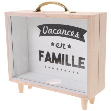 Wooden Piggy Bank for Kids Visible Saving Habit Natural Design Decorative Coin Bank for Bedroom