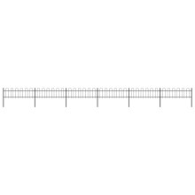 Berkfield Garden Fence with Hoop Top Steel 1070x60 cm Black