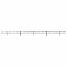 Berkfield Garden Fence with Spear Top Steel 1781.5x80 cm Black