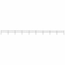 Berkfield Garden Fence with Spear Top Steel 1603.5x60 cm Black