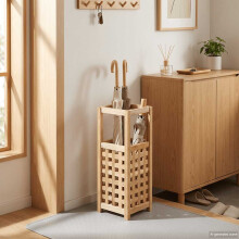 Berkfield Umbrella Stand Solid Walnut Wood 18x18x50 cm