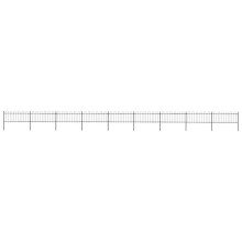 Berkfield Garden Fence with Hoop Top Steel 1603.5x80 cm Black
