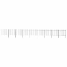 Berkfield Garden Fence with Spear Top Steel 1603.5x150 cm Black