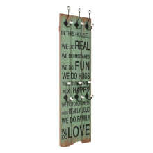 Berkfield Wall-mounted Coat Rack with 6 Hooks 120x40 cm HAPPY LOVE