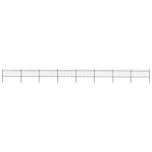 Berkfield Garden Fence with Hoop Top Steel 1426x80 cm Black