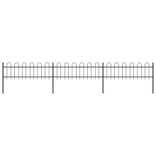 Berkfield Garden Fence with Hoop Top Steel 537x60 cm Black