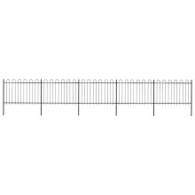 Berkfield Garden Fence with Hoop Top Steel 8.5x1.2 m Black