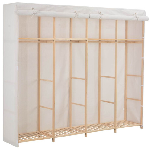 Berkfield Wardrobe White 200x40x170 cm Fabric