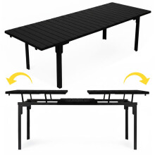 Extendable Garden Table for 12, 180-240 cm, Steel & HDPE