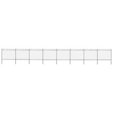 Berkfield Garden Fence with Hoop Top Steel 1426x150 cm Black