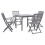 Berkfield 5 Piece Garden Dining Set Solid Acacia Wood Grey 1