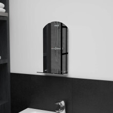 Berkfield Wall Mirror with Shelf 20x40 cm Tempered Glass