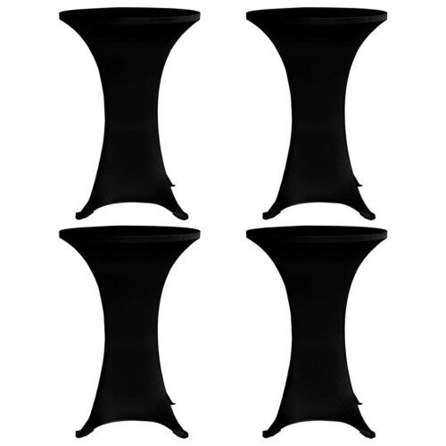 Berkfield Standing Table Cover ò80 cm Black Stretch 4 pcs