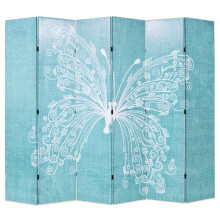 Berkfield Folding Room Divider 228x170 cm Butterfly Blue