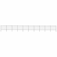 Berkfield Garden Fence with Spear Top Steel 1781.5x150 cm Black