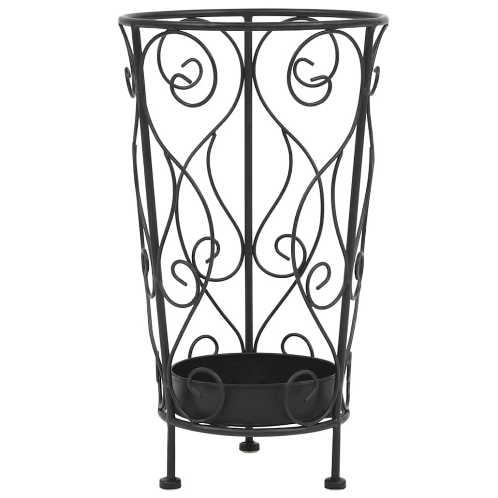 Berkfield Umbrella Stand Vintage Style Metal 26x46 cm Black-image-OPC-PTFSCYD-NEW