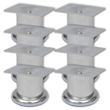 Berkfield Round Sofa Legs 8 pcs Chrome 60 mm