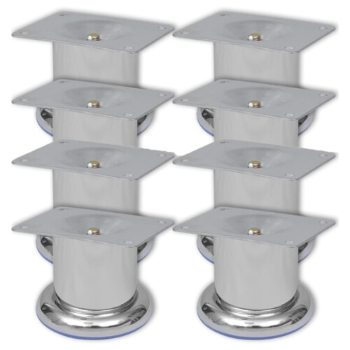 Berkfield Round Sofa Legs 8 pcs Chrome 60 mm