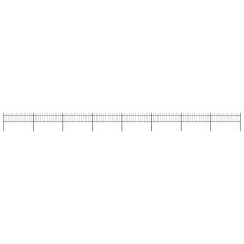 Berkfield Garden Fence with Hoop Top Steel 1426x60 cm Black