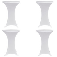 Berkfield Standing Table Cover ò80 cm White Stretch 4 pcs