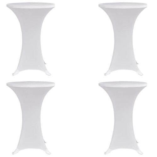 Berkfield Standing Table Cover ò80 cm White Stretch 4 pcs