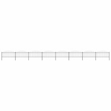 Berkfield Garden Fence with Spear Top Steel 1426x75 cm Black
