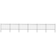 Berkfield Garden Fence with Hoop Top Steel 1070x120 cm Black