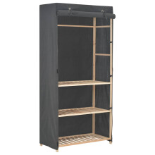 Berkfield 3-Tier Wardrobe Grey 79x40x170 cm Fabric