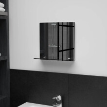 Berkfield Wall Mirror with Shelf 30x30 cm Tempered Glass