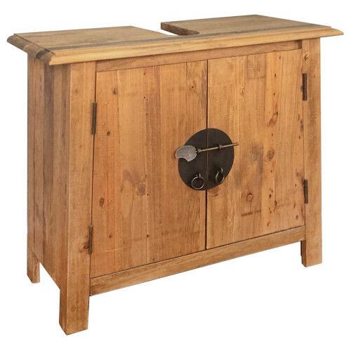 Berkfield Bathroom Vanity Cabinet Solid Pinewood 70x32x63 cm