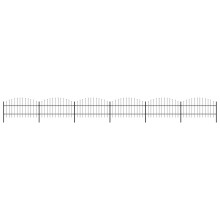 Berkfield Garden Fence with Spear Top Steel 1070x100 cm Black