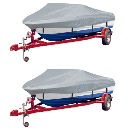Berkfield Boat Covers 2 pcs Grey Length 610-671 cm Width 254 cm